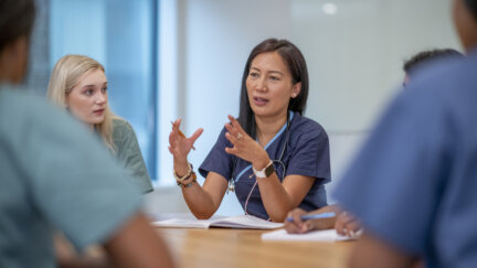 nurses meet to discuss policy design
